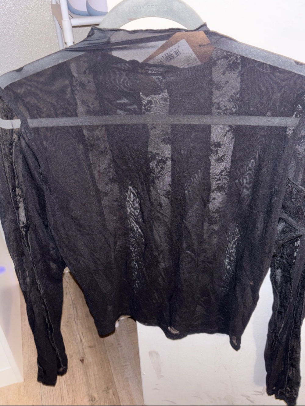 Disturbia Black Sheer Lace Long Sleeve Cardigan - Picture 5 of 5